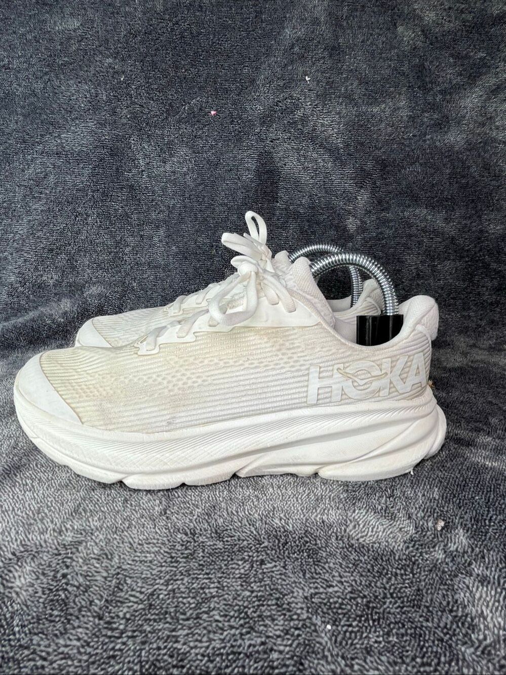 Hoka One One Clifton 9 Youth Running Shoes All White Size 5.5 Y 1131170 WFR
